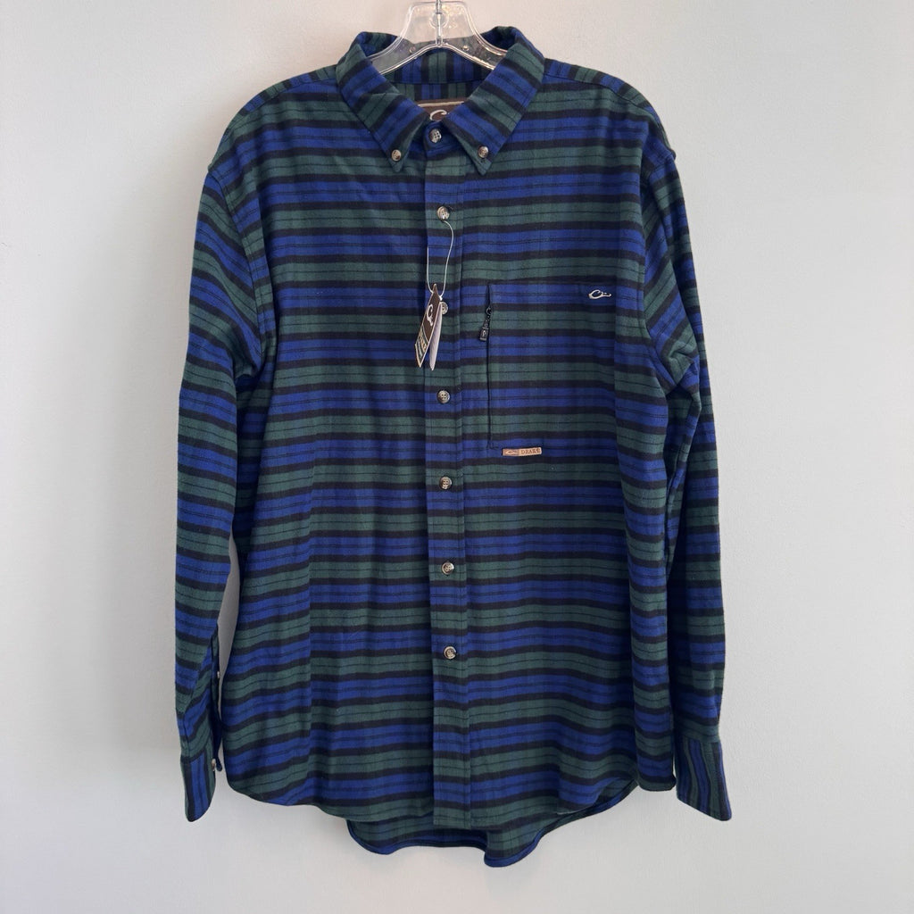 NWT medium Men’s Drake Autumn Brushed Twill Plaid Button-Down Long Sleeve Shirt