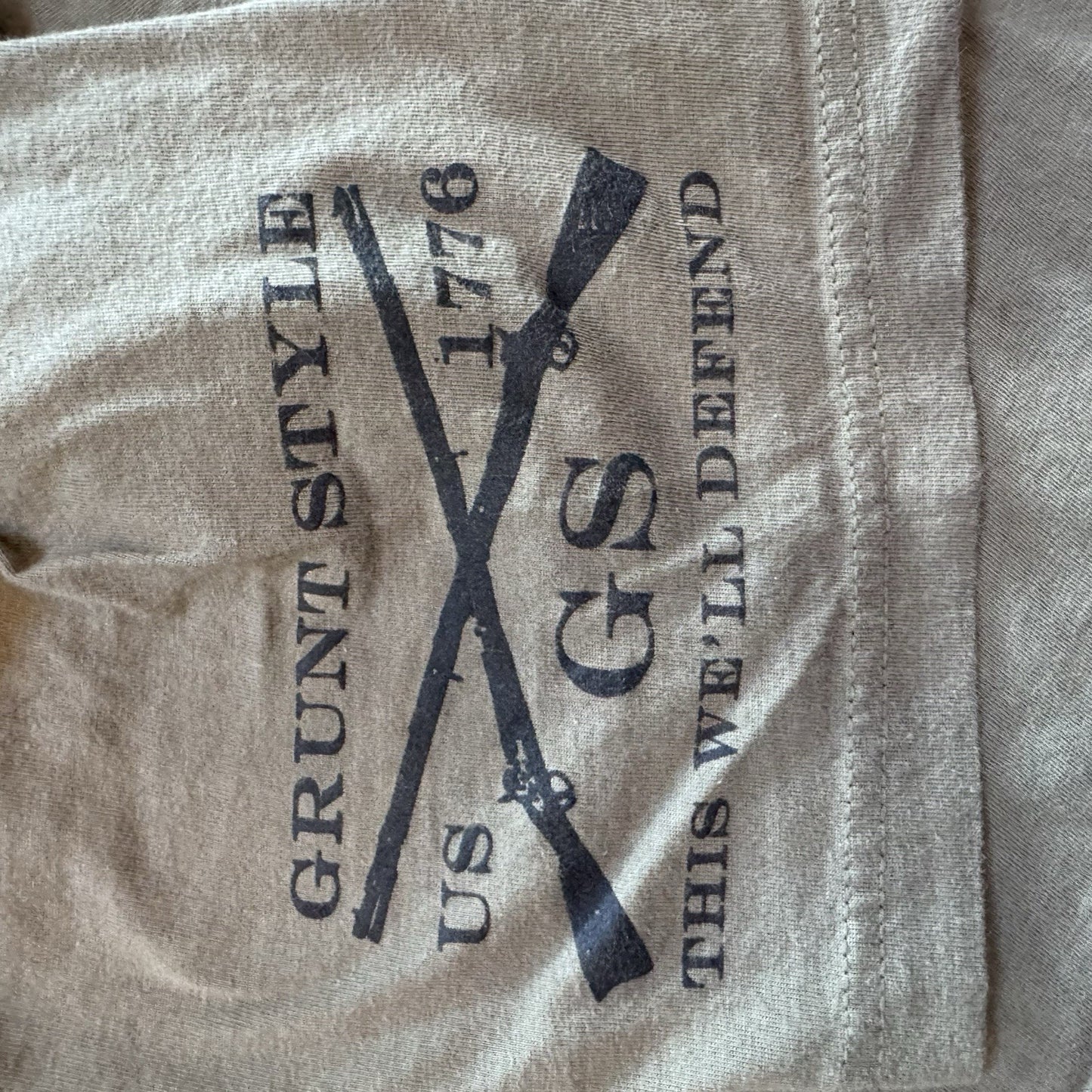 Grunt Style Mens Grumpy Old Vet Short Sleeve T Shirt Military Green Size Medium