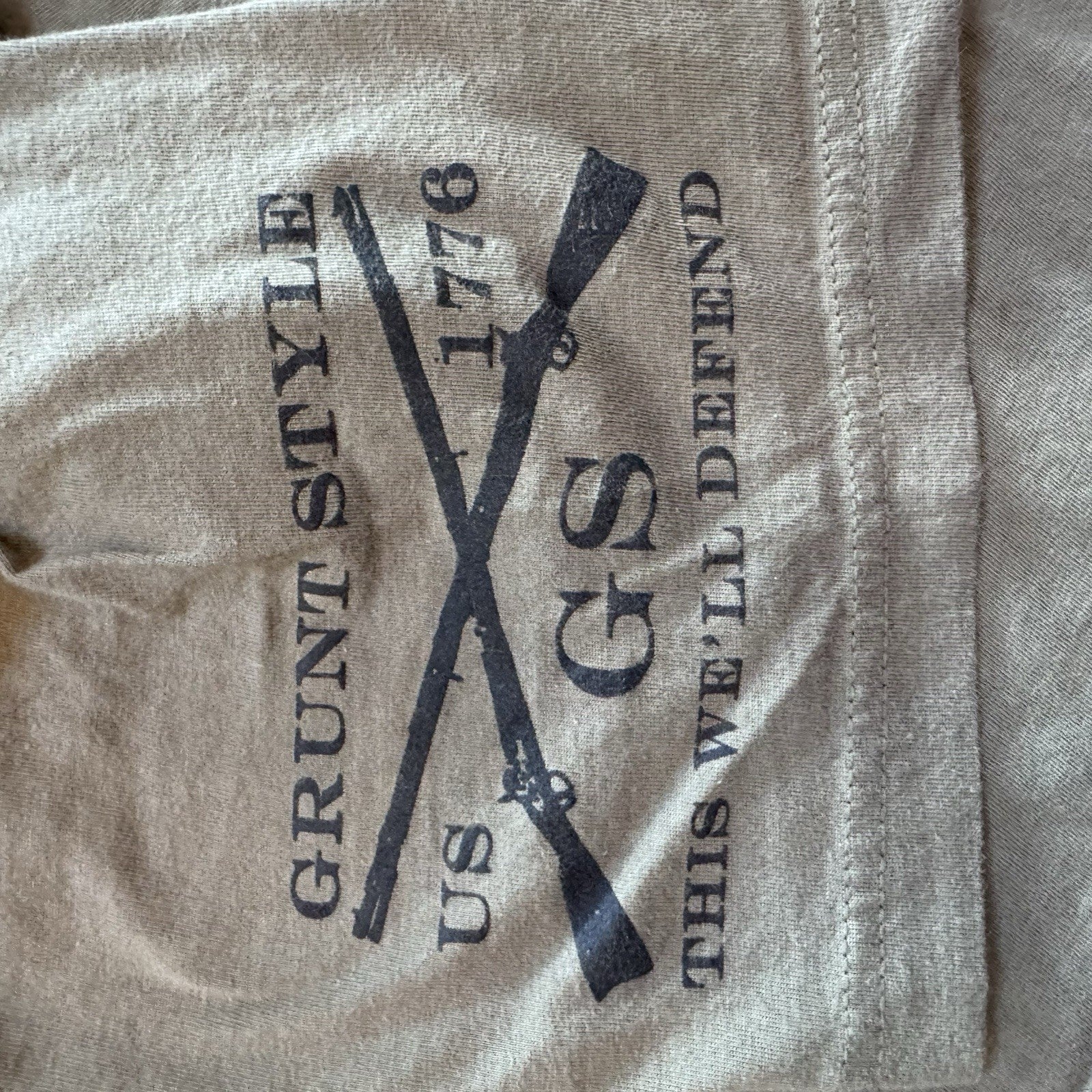 Grunt Style Mens Grumpy Old Vet Short Sleeve T Shirt Military Green Size Medium