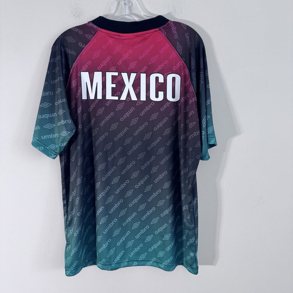 NWT Umbro Mexico Soccer Jersey Mens Size Small Red Green Gradient Futbol Shirt