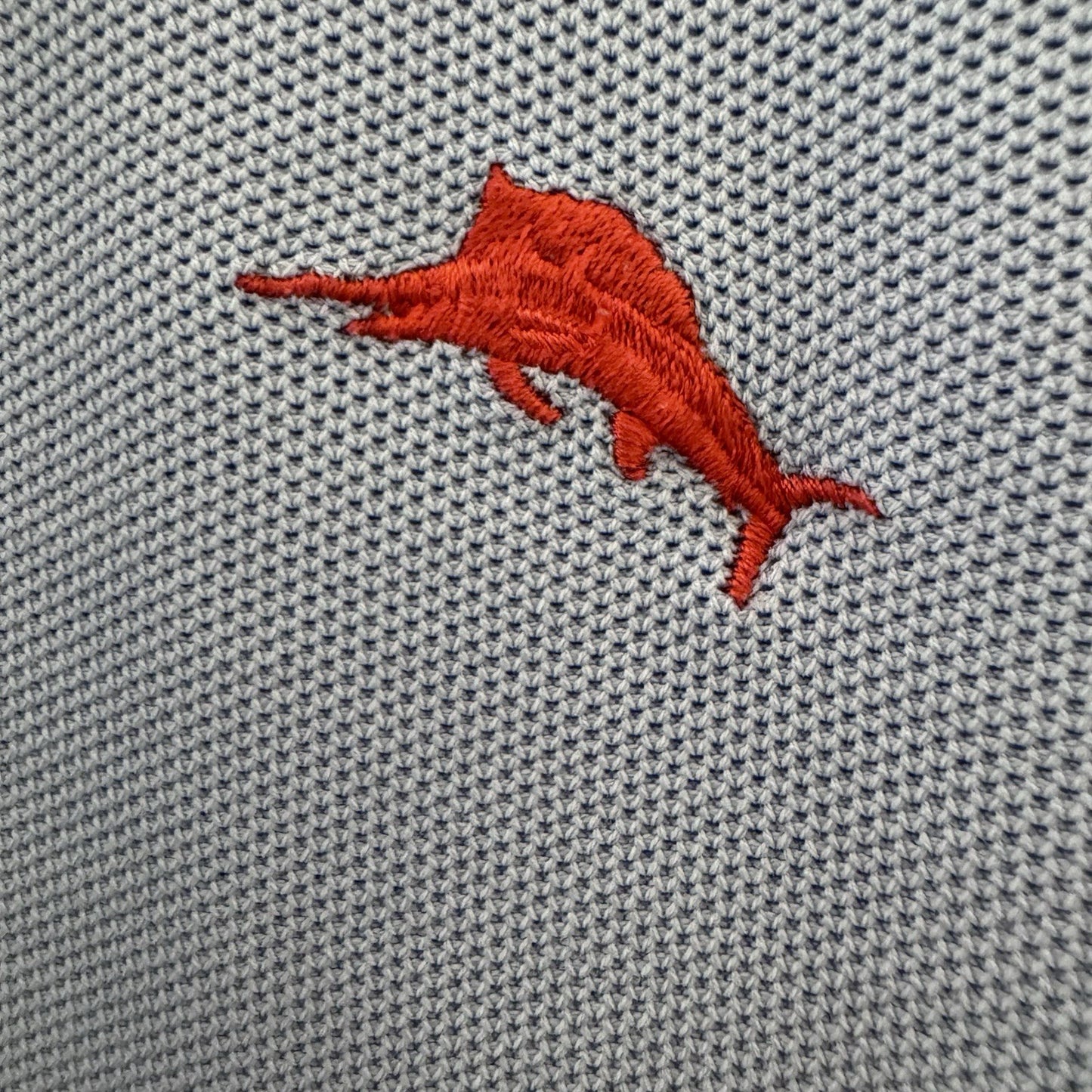 Tommy Bahama Supima Polo Shirt XL Blue Short Sleeve Cotton Blend Marlin Logo