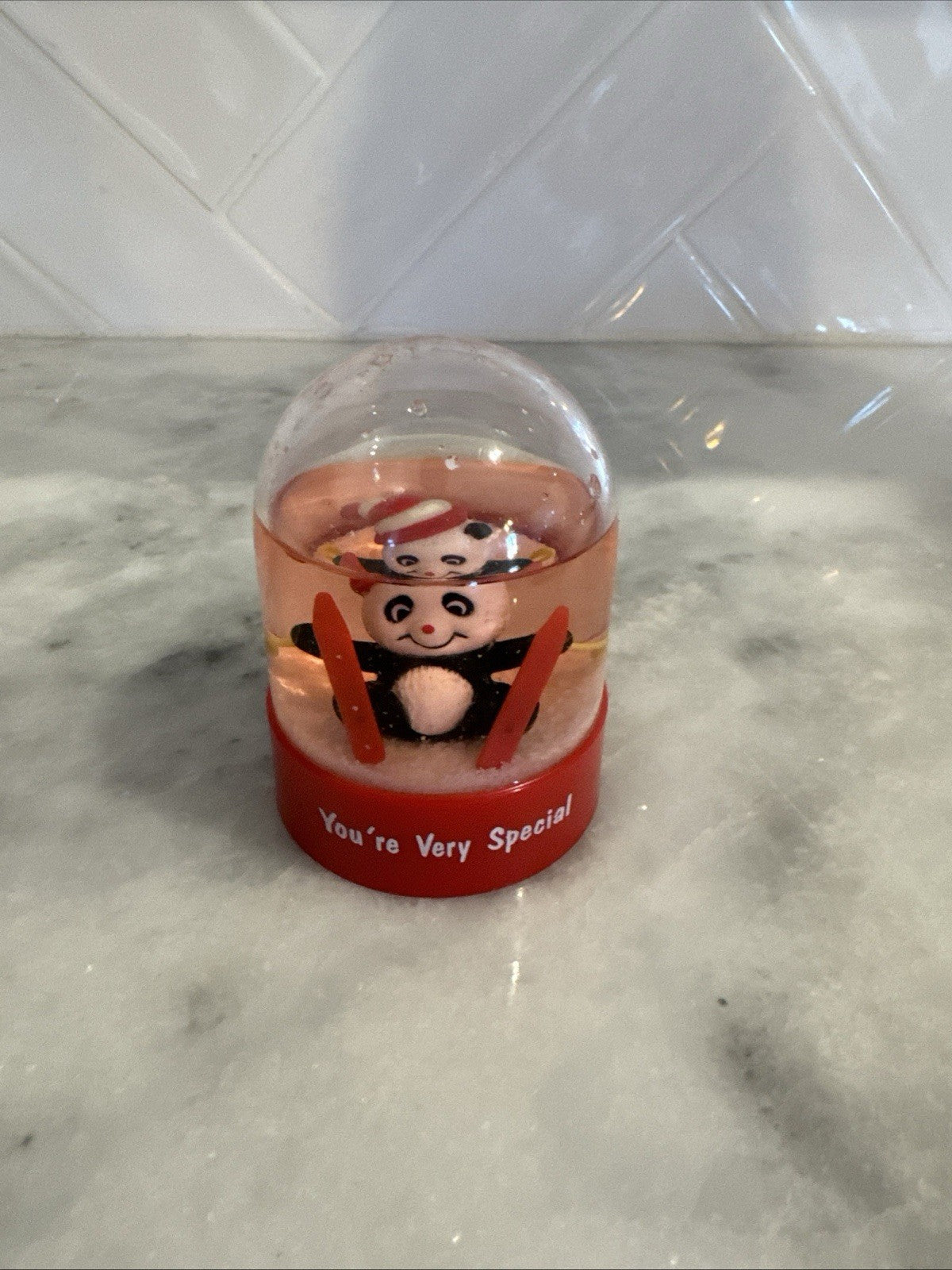 Vintage Russ Panda Snow Globe You’re Very Special Ski Winter Gift