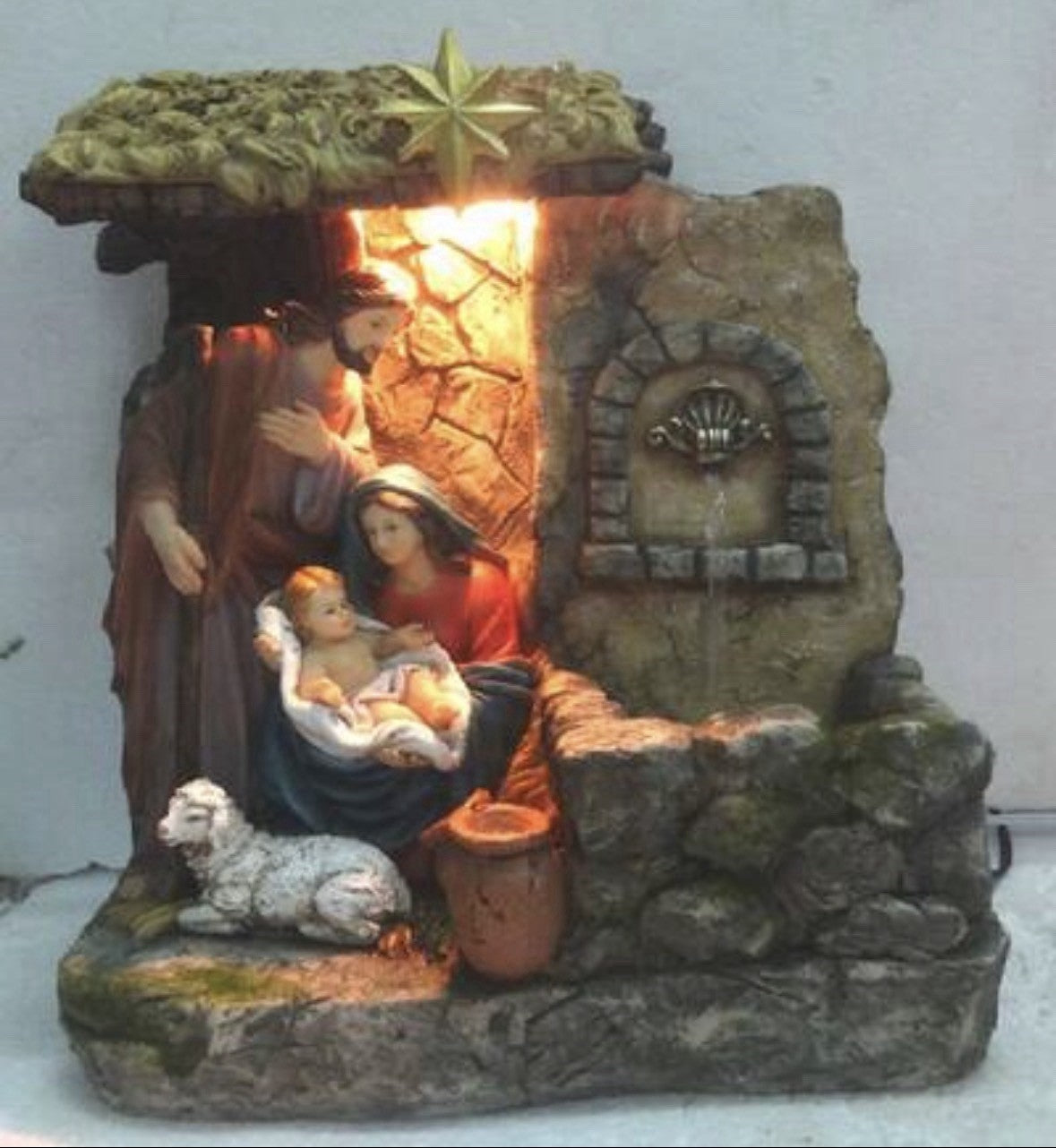 Vintage Northlight 14 In Holy Family Figures Christmas Nativity Statue Fountain