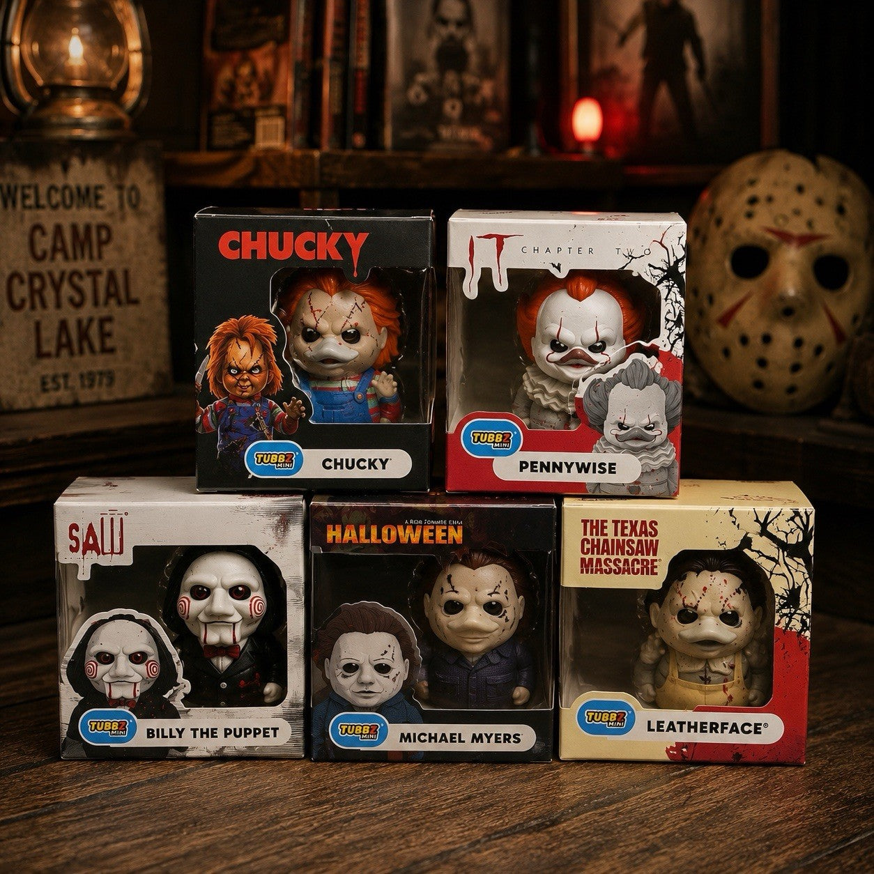 Tubbz Mini Horror Ducks Lot of 5 Chucky IT Saw Halloween Leatherface