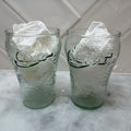Vintage 4" Coca Cola Coke Embossed Pebbled Glasses - Set 2