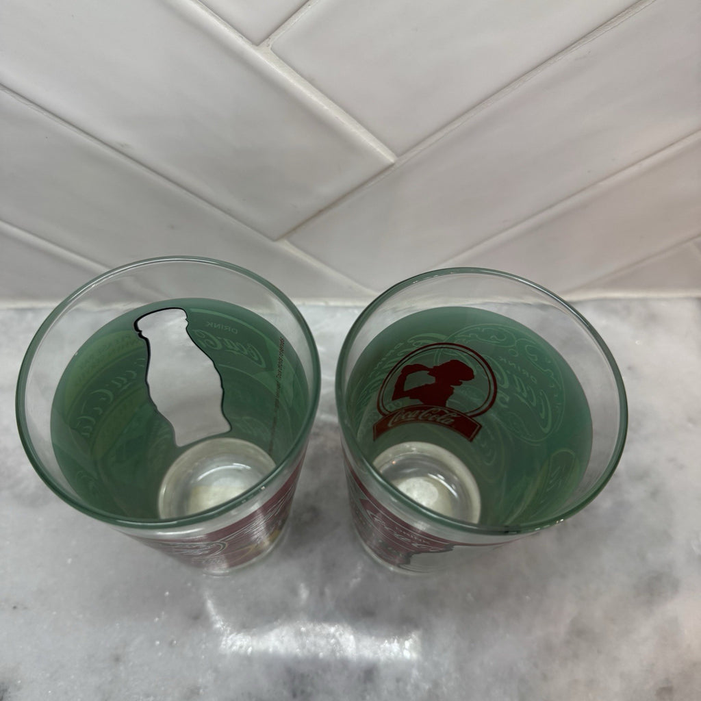 Coca Cola Pint Glasses , Coke Collectible "Drink Coca Cola" Advertisement