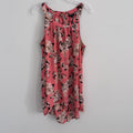 Torrid Floral Sleeveless Blouse Size 2 Pink High Neck Keyhole