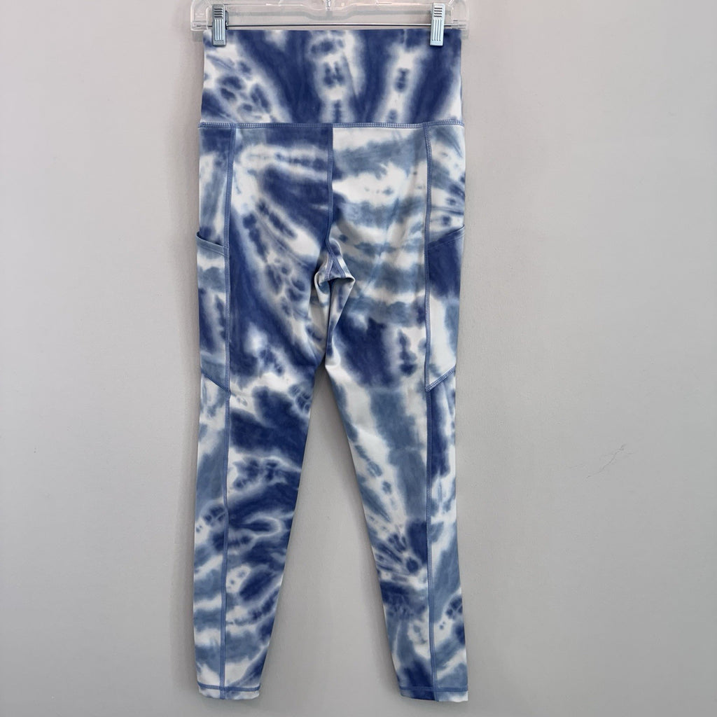 Lot of 3 Aerie American Eagle Leggings Blue Purple Tie Dye Pocket Hugger Medium