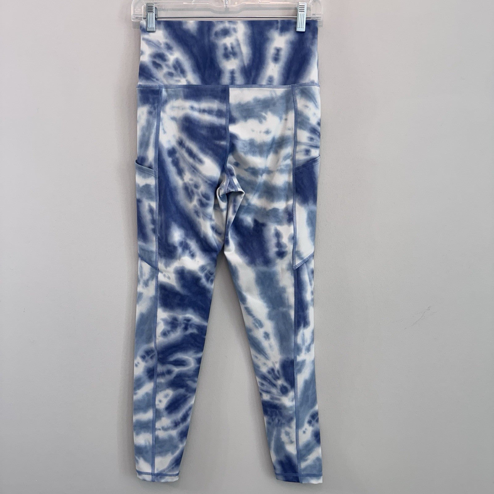 Lot of 3 Aerie American Eagle Leggings Blue Purple Tie Dye Pocket Hugger Medium