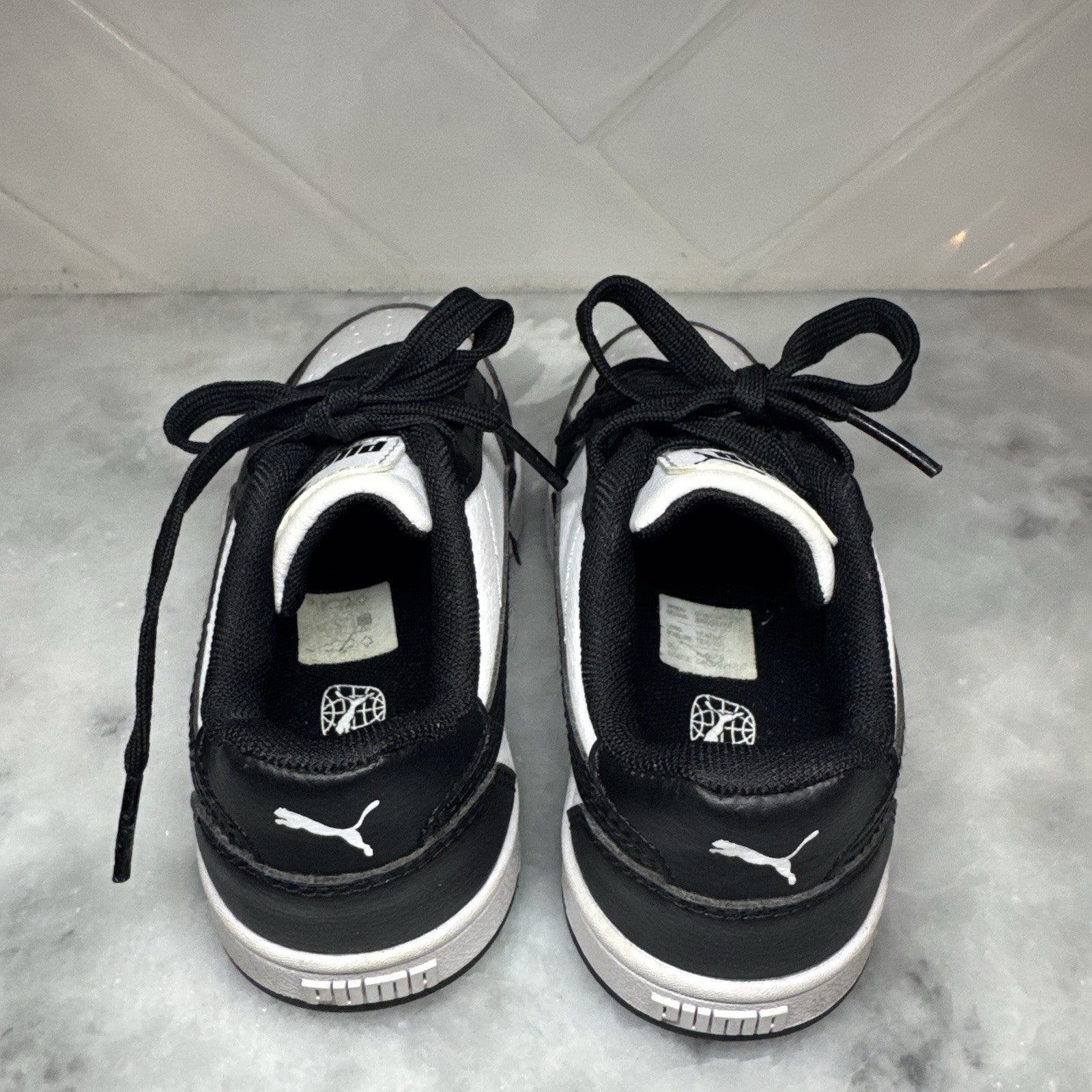 Puma Caven 2.0 Kids Black White Sneakers Size 11C 393838-26
