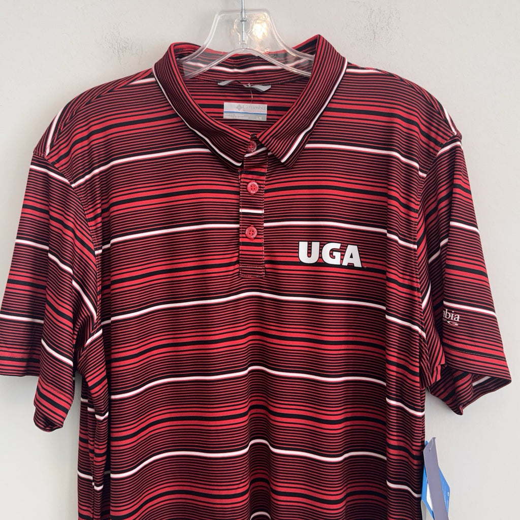Georgia Bulldogs UGA Red Columbia PFG Super Terminal Tackle Polo Size Large