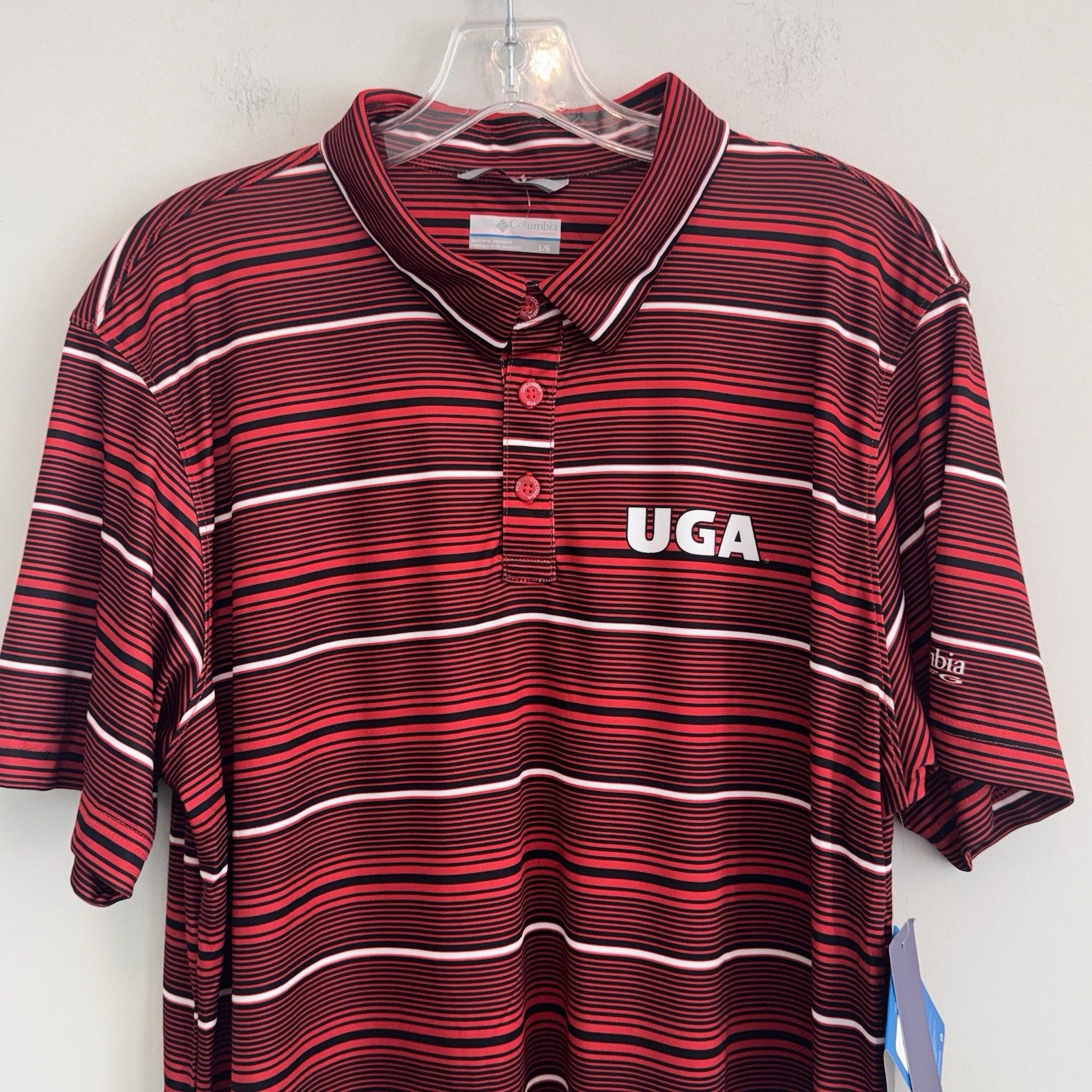 Georgia Bulldogs UGA Red Columbia PFG Super Terminal Tackle Polo Size Large