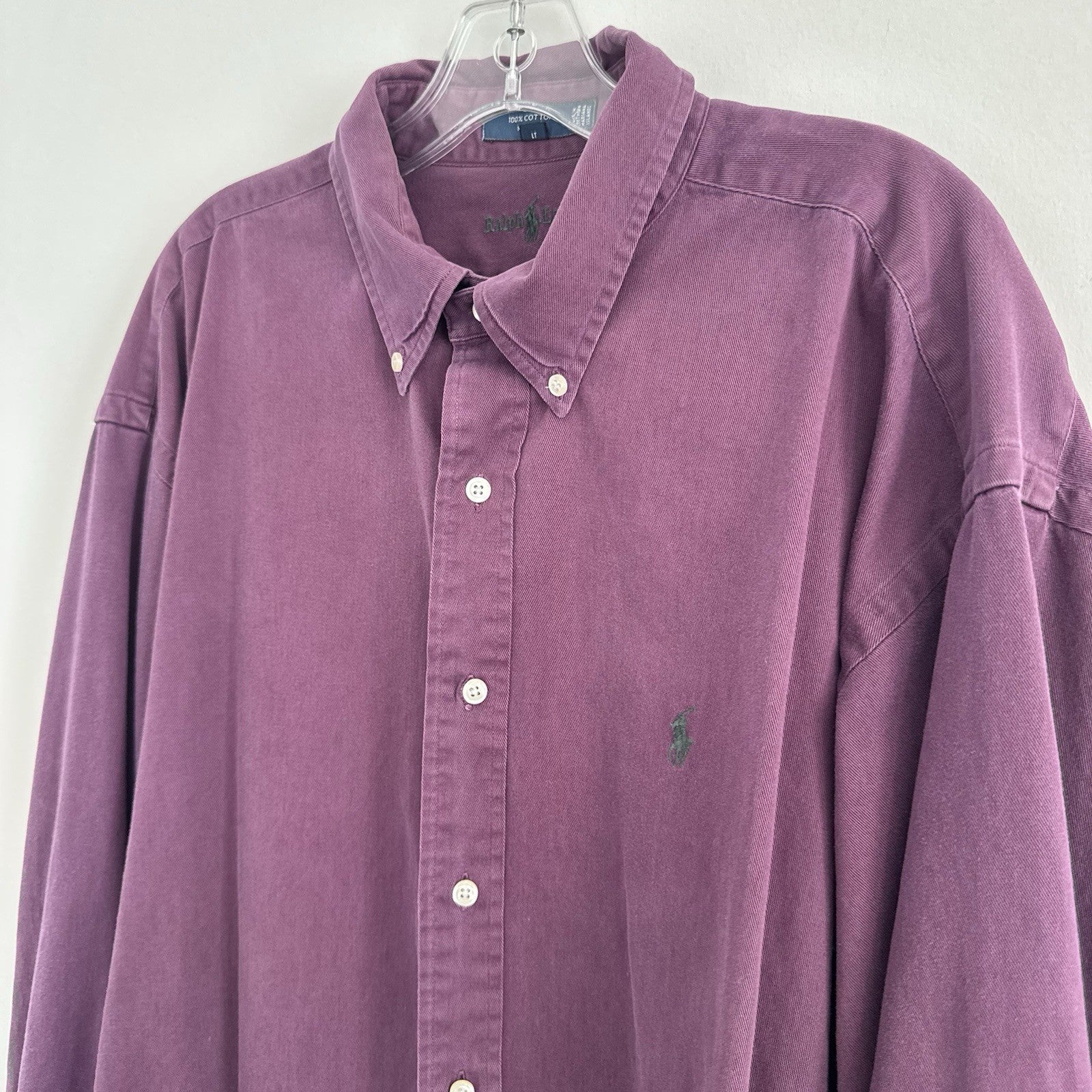 Polo Ralph Lauren LT Purple Button Down Shirt Cotton Classic Fit 