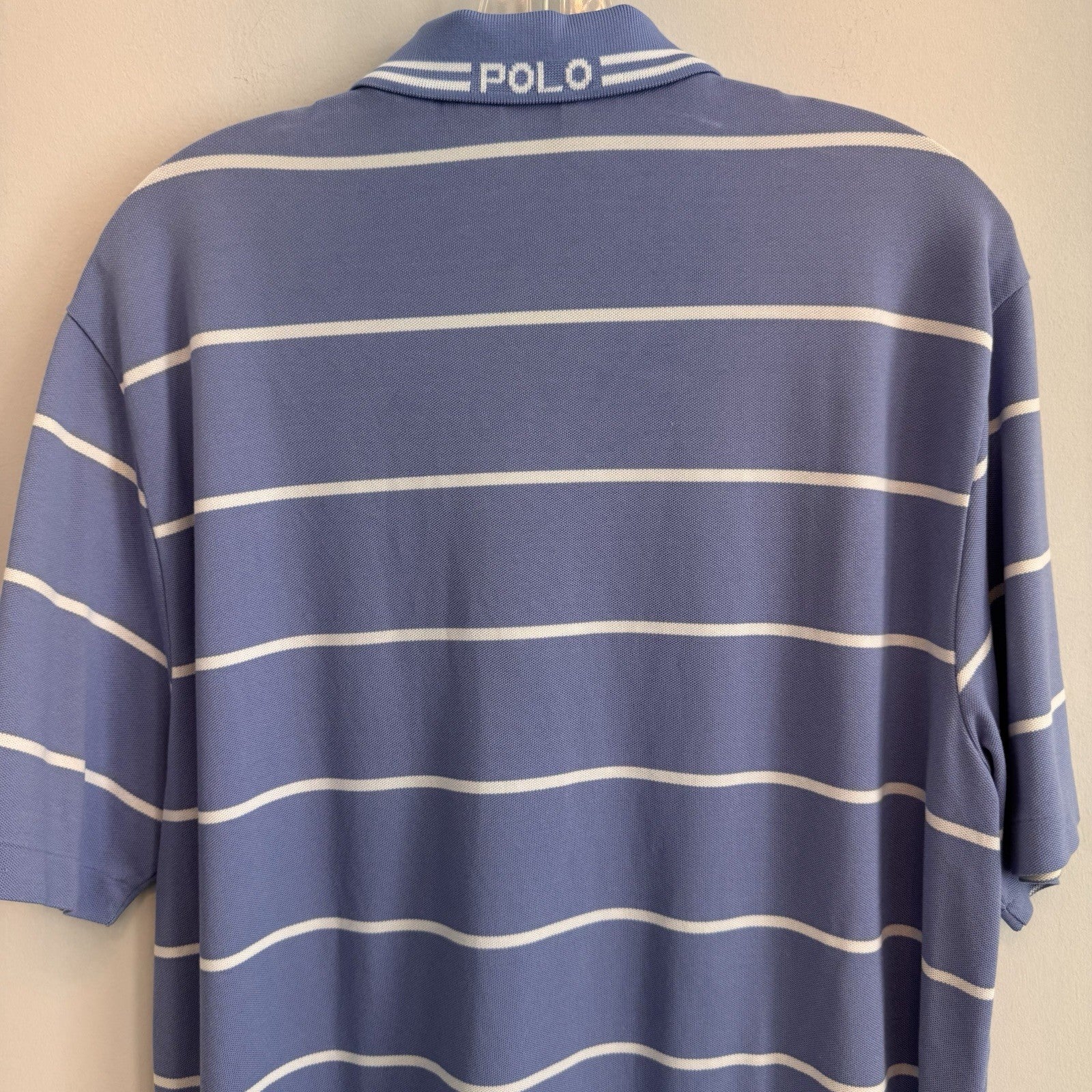 Polo Golf Ralph Lauren Mens Medium Performance Pima Cotton Striped Polo Blue