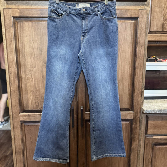 Vintage GAP Low Rise Flare Jeans 12R Blue Y2K Stretch Denim Made in Madagascar