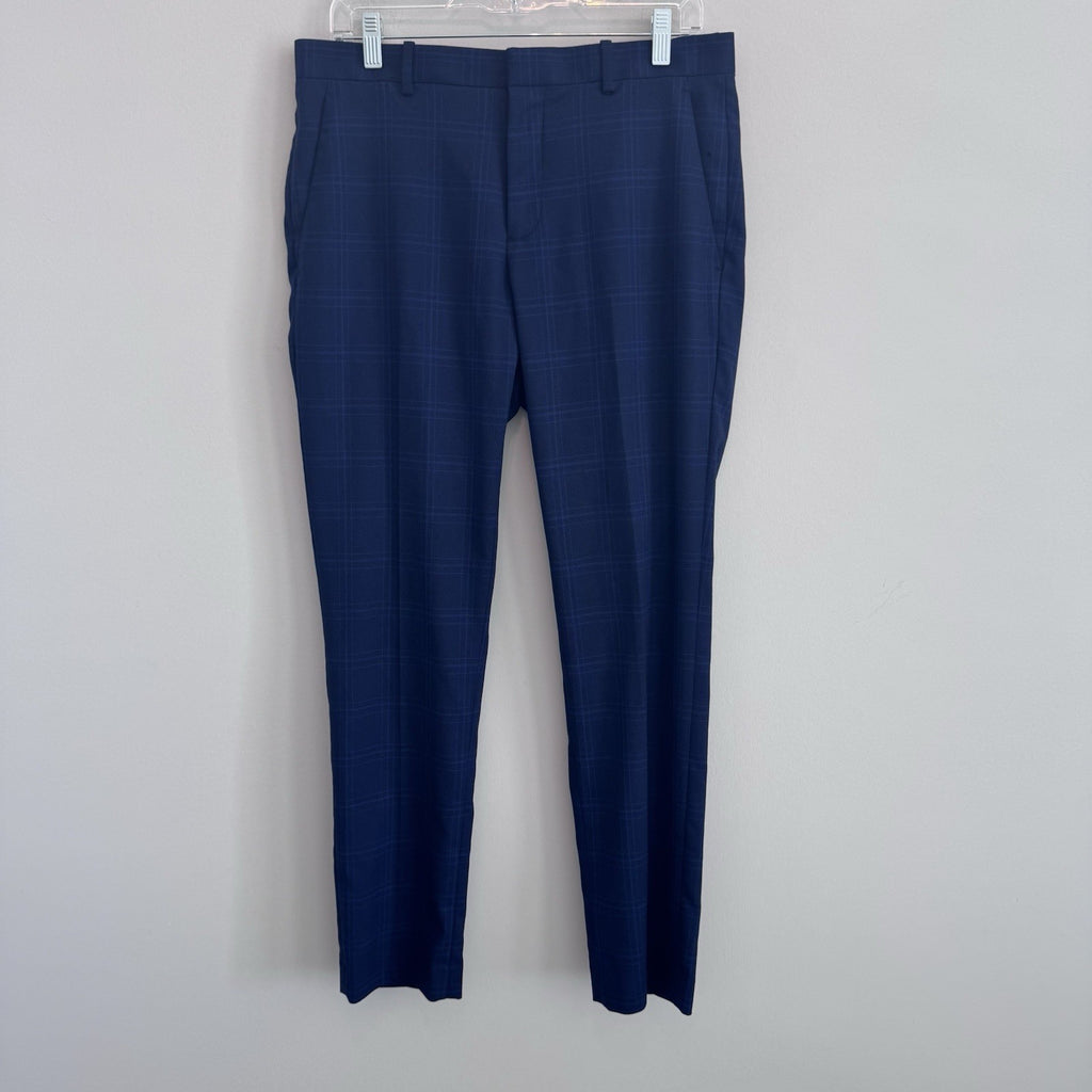 Banana Republic Factory 31x30 Blue Plaid Very Slim Stretch Dress Pants Men’s