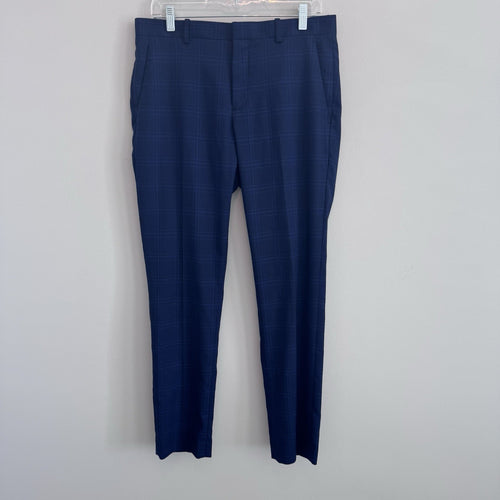 Banana Republic Factory 31x30 Blue Plaid Very Slim Stretch Dress Pants Men’s