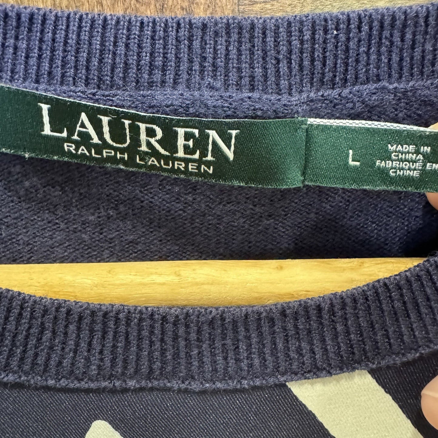 Lauren Ralph Lauren Sleeveless Abstract Print Shift Dress Navy White Size L