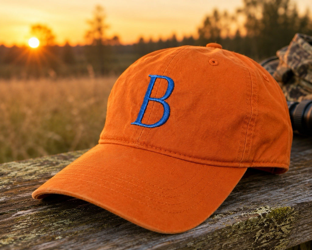Beretta Orange Baseball Cap Hat OSFA Adjustable Embroidered Logo Cotton
