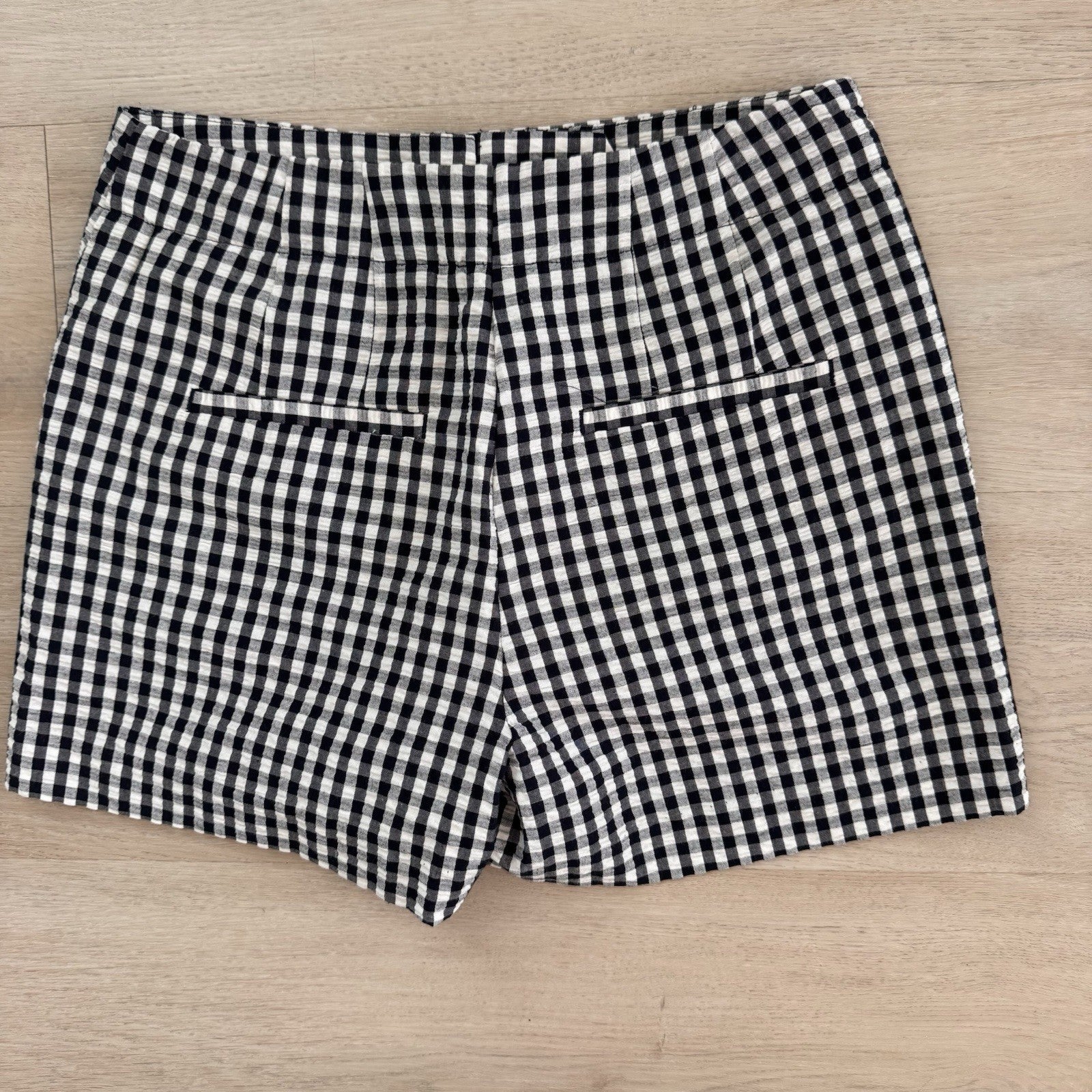 Women’s LOFT 00 Petite Black White Gingham Shorts NWT Cotton Blend