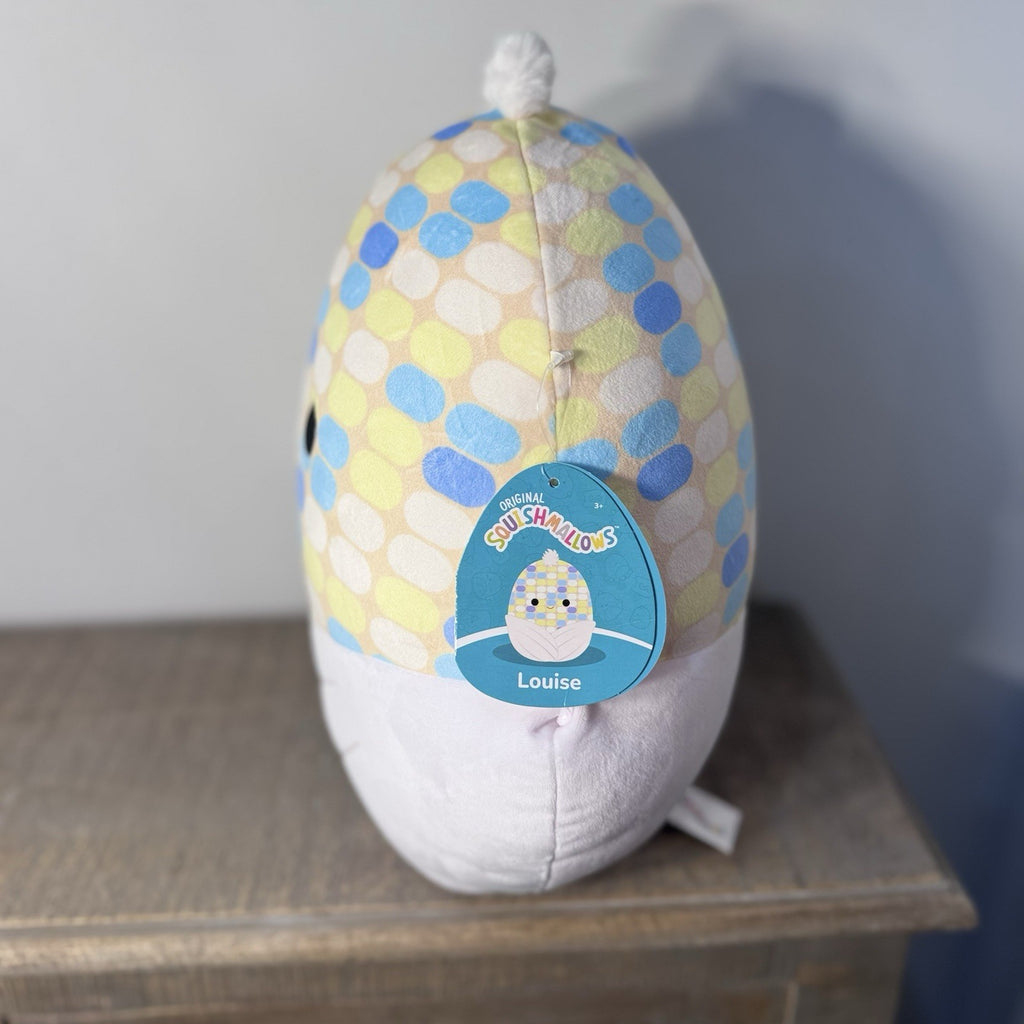 NWT Squishmallows Louise Maize Corn  12" Yellow Blue White Pattern Corn Kernels
