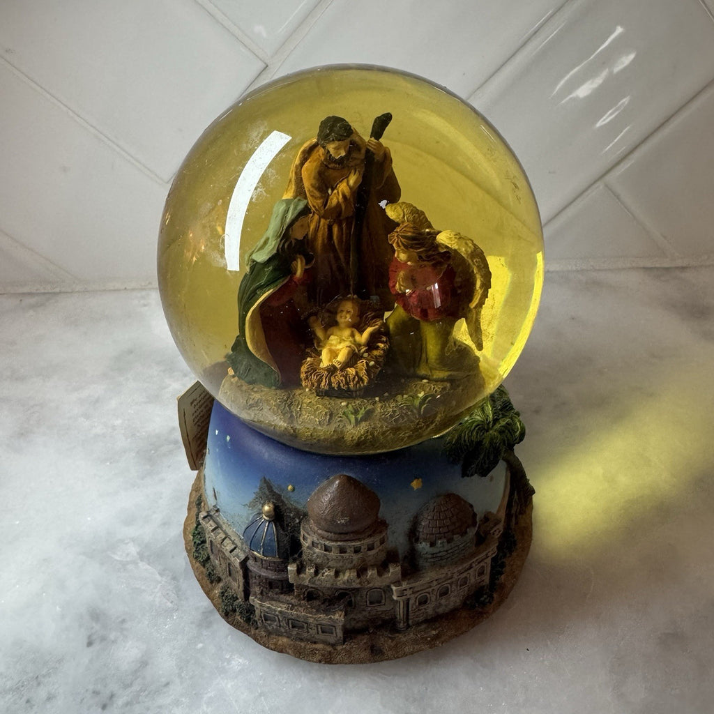 Limited Edition Nativity Snow Globe Holy Family Christmas Collectible Decor