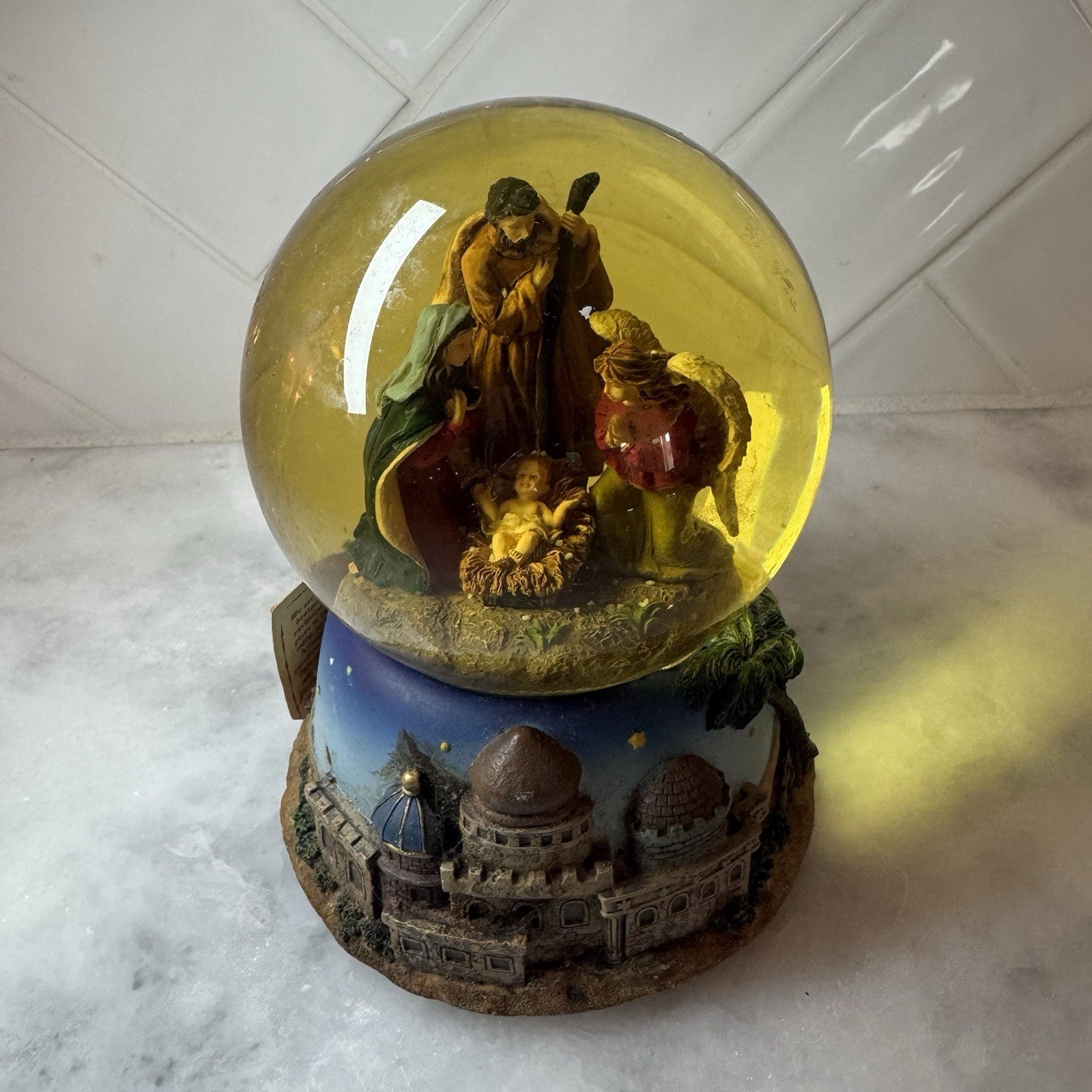 Limited Edition Nativity Snow Globe Holy Family Christmas Collectible Decor
