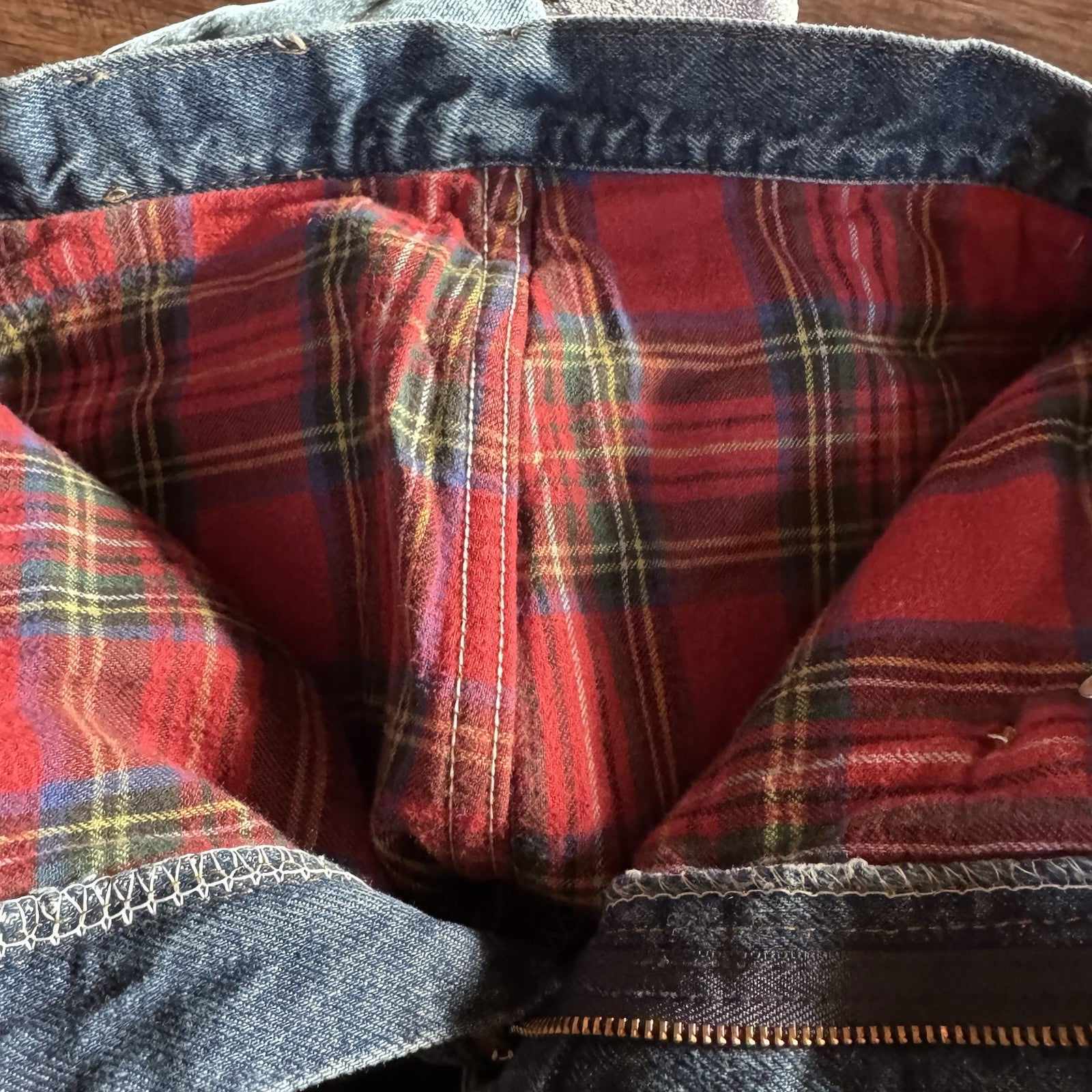 Vintage L.L. Bean Flannel Lined Jeans Women’s 10 Tall Blue High Rise USA Made 