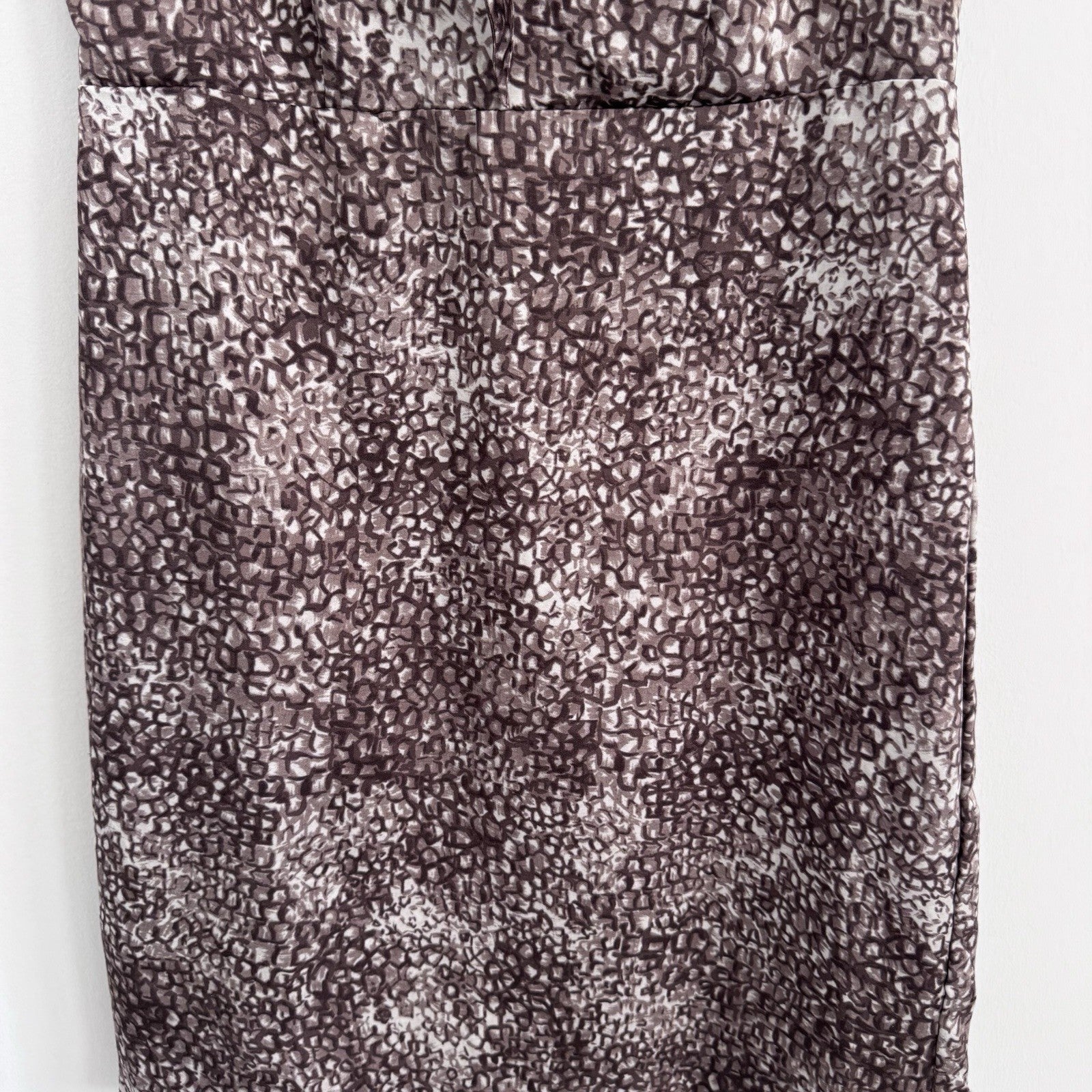 LOFT Size 4 Ruffle Front Sleeveless Sheath Dress Mauve Print