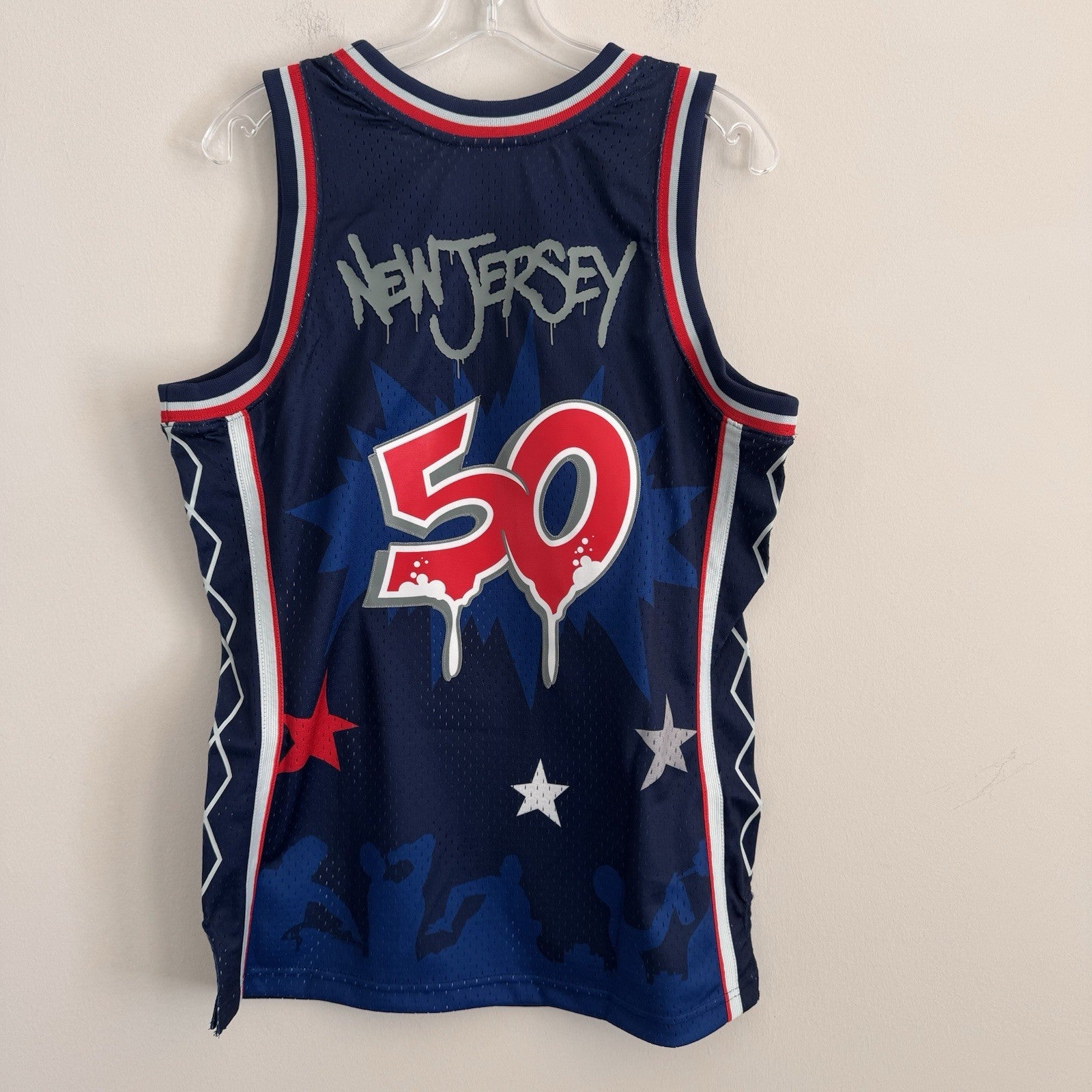 NWT Mitchell & Ness New Jersey Nets Jersey x Tats Cru Hip Hop 50th Anniversary