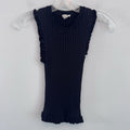 Hem & Thread Ribbed Ruffle Tank Top Black Sleeveless Knit Women S