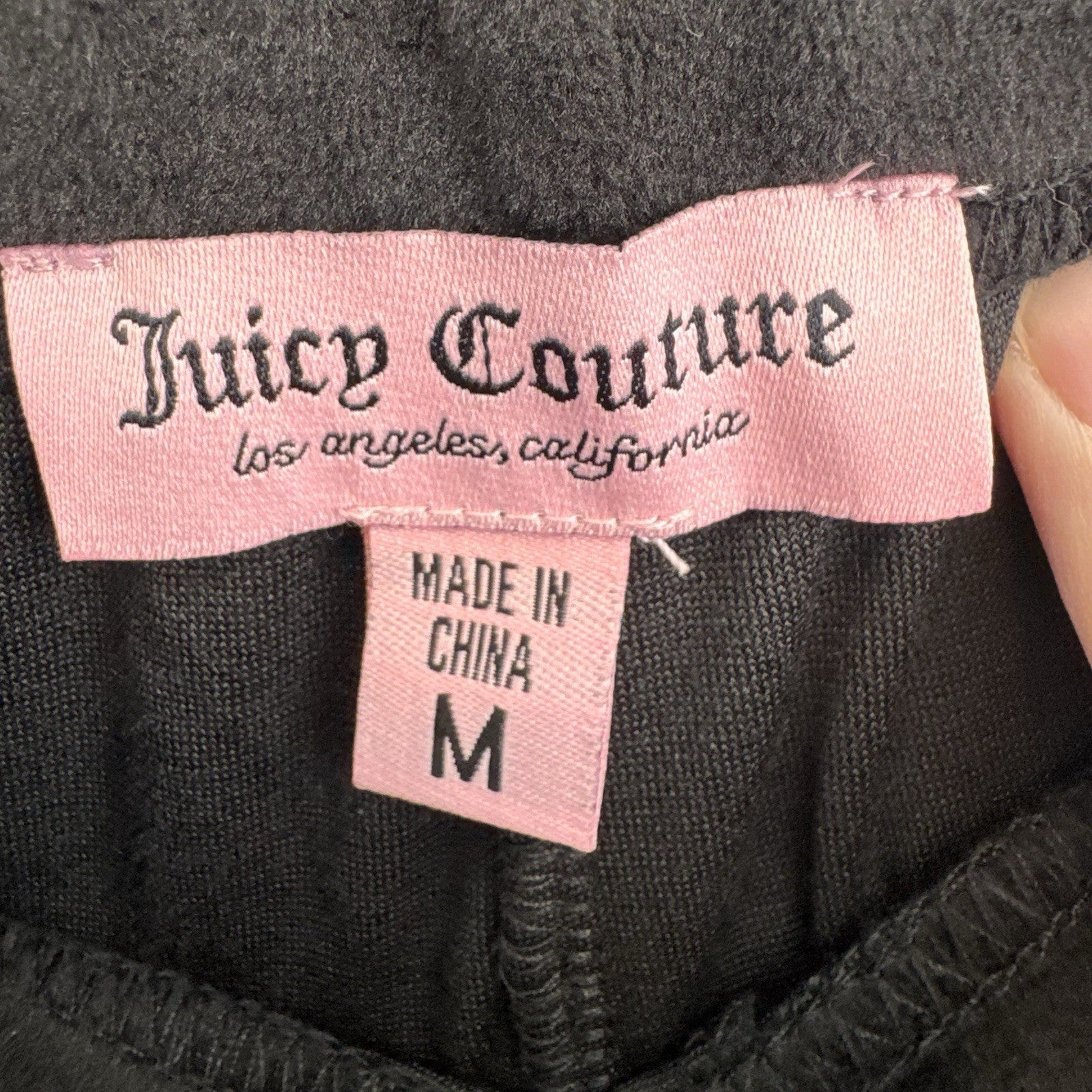 Juicy Couture Velour Tracksuit Set Black Rhinestone Logo Size M NWT Y2K