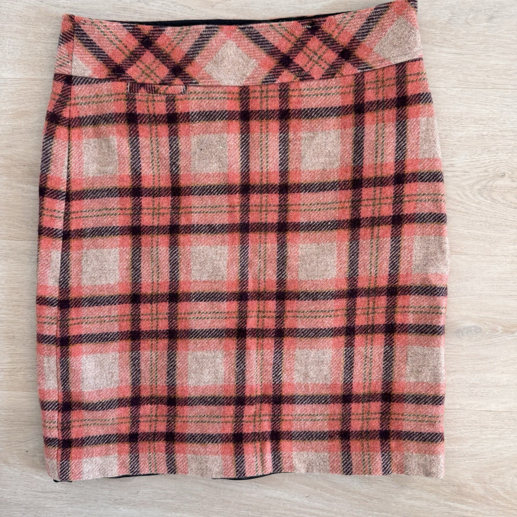 L.L.Bean Women’s Wool Plaid Pencil Skirt 6P Petite Fall Preppy Classic