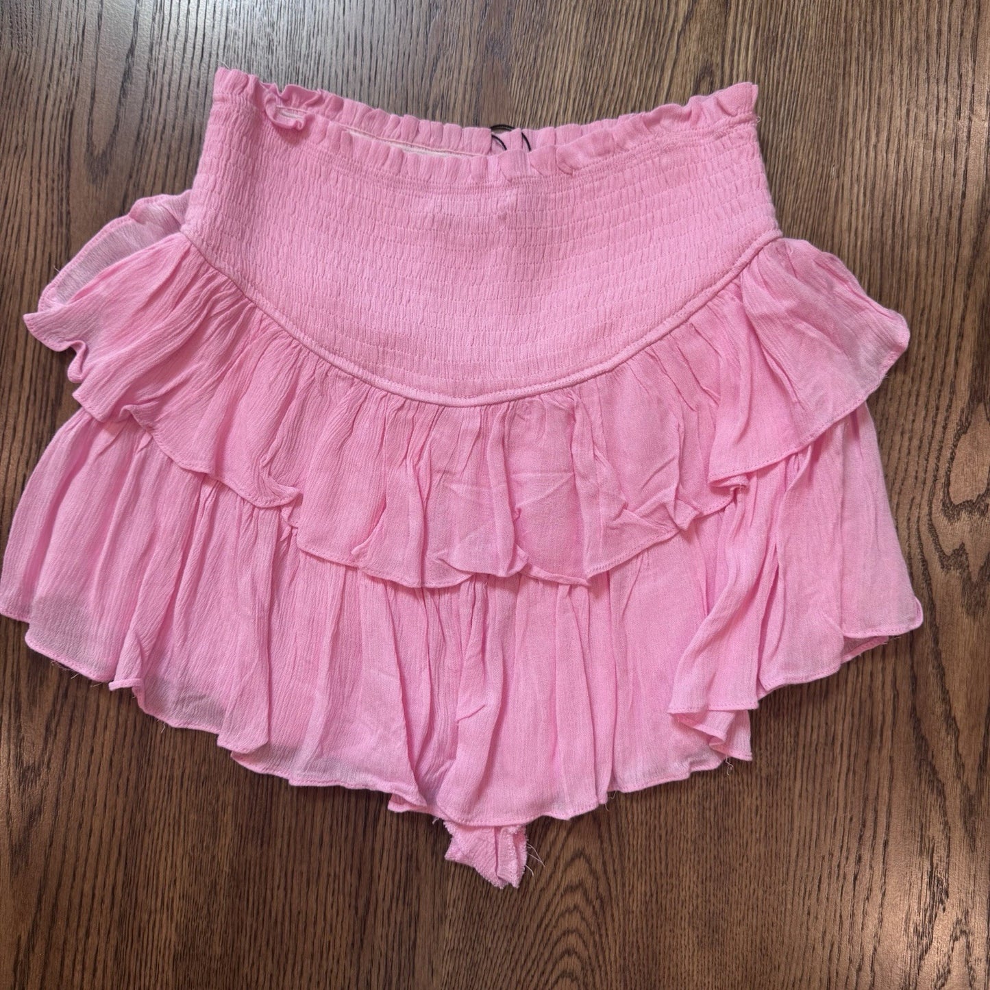 Mixology Gab Kate Ruffle Mini Skort Baby Pink Size Small NWT $58