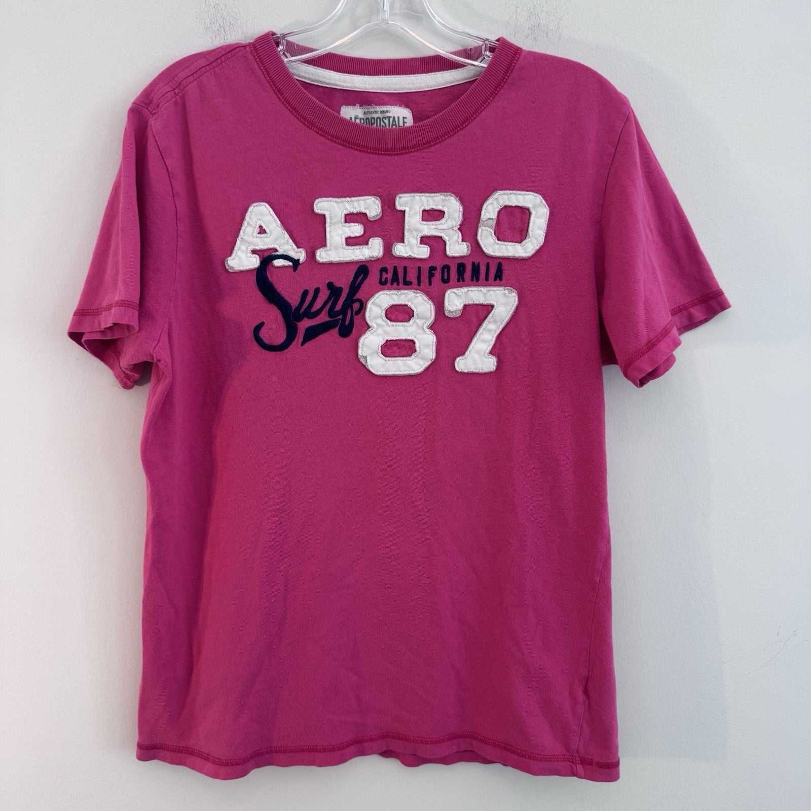 Aeropostale Aero Surf 87 Graphic T Shirt Pink Men’s Medium Cotton Tee Y2K