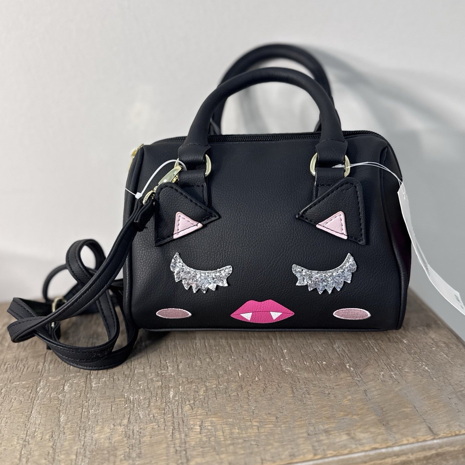 Luv Betsey Vampire Face Mini Satchel Crossbody Bag Black Halloween NWT Cute