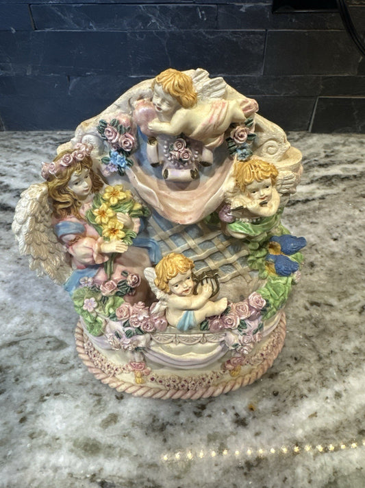 Vintage Angels Water Fountain Treasures Musical- Music Tested