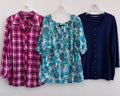 Talbots Women’s Plus 1X Top Lot Plaid Floral Cardigan Cotton 3Pc