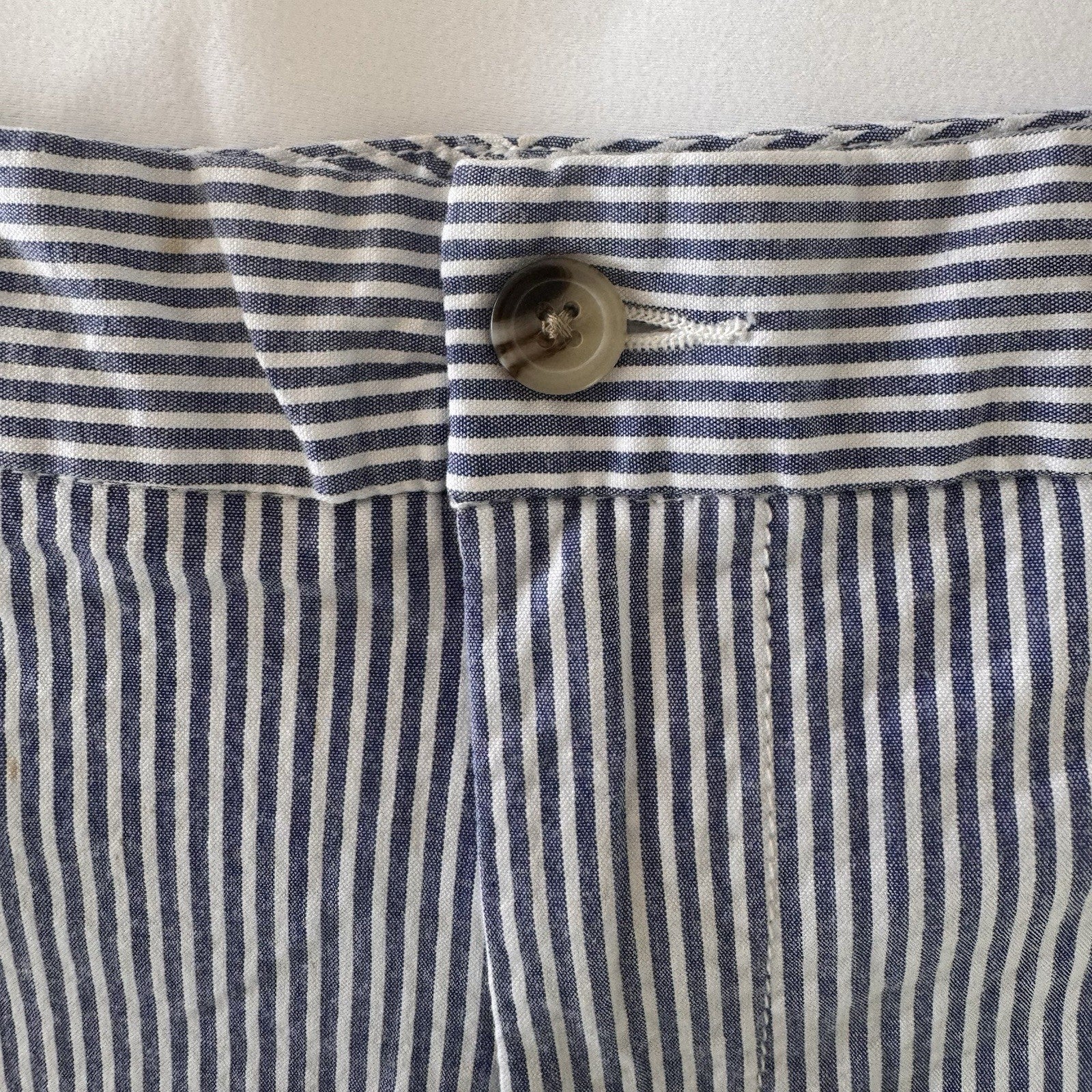 Polo Ralph Lauren Boys Seersucker Shorts Size 12 Blue White Stripe NWT $59.50