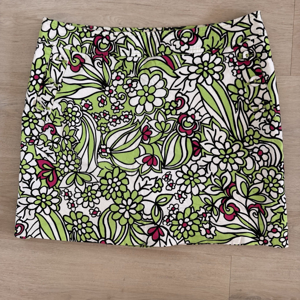 Liz Golf Floral Skort Size 14 Green Pink Preppy Golf Skirt Women’s