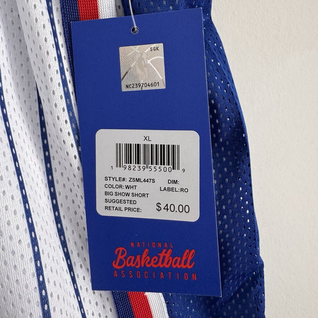 NBA All-Star Western Eastern Conference Big Show Shorts White Blue XL NWT 1996