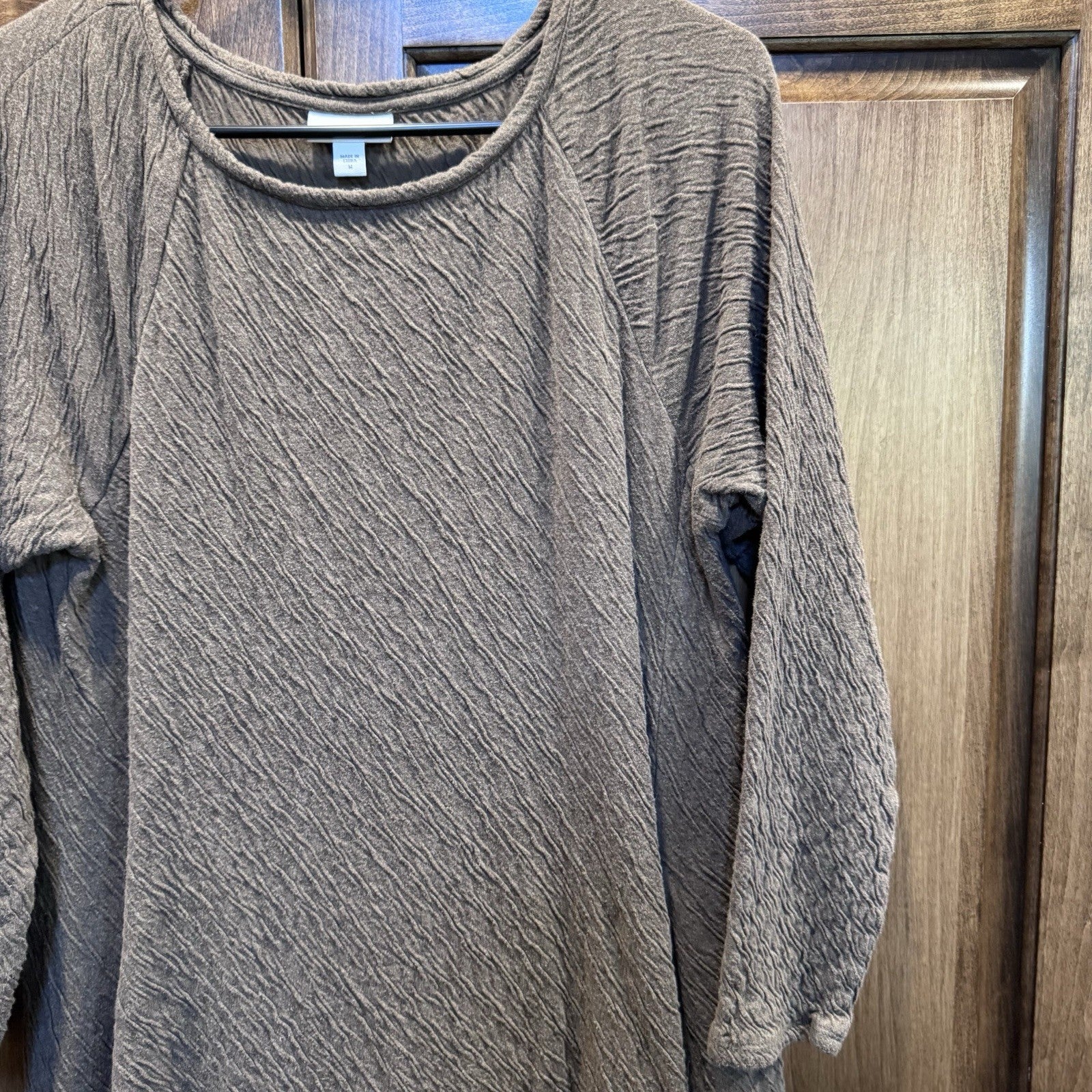 Pure Jill Women’s Textured Cotton Tunic Dress Gray Size Medium Pockets