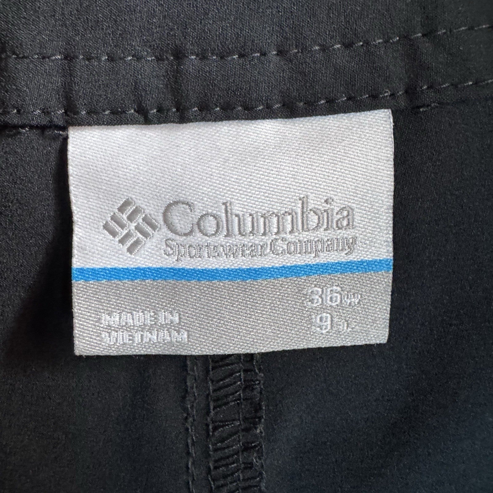 Columbia PFG Men’s Swim Trunks Black Size 35 USA Flag Bottle Opener 9” Inseam