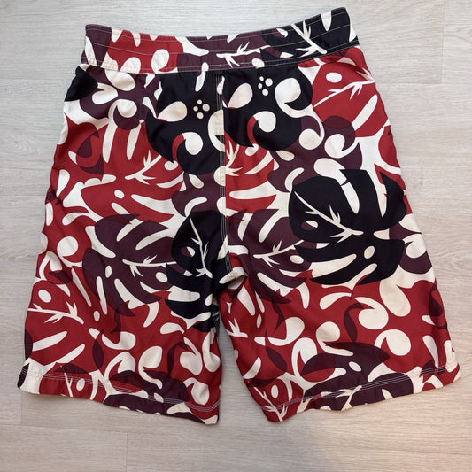 American Eagle Outfitters Board Shorts Men’s Size 32 Red Floral Swim Trunks 