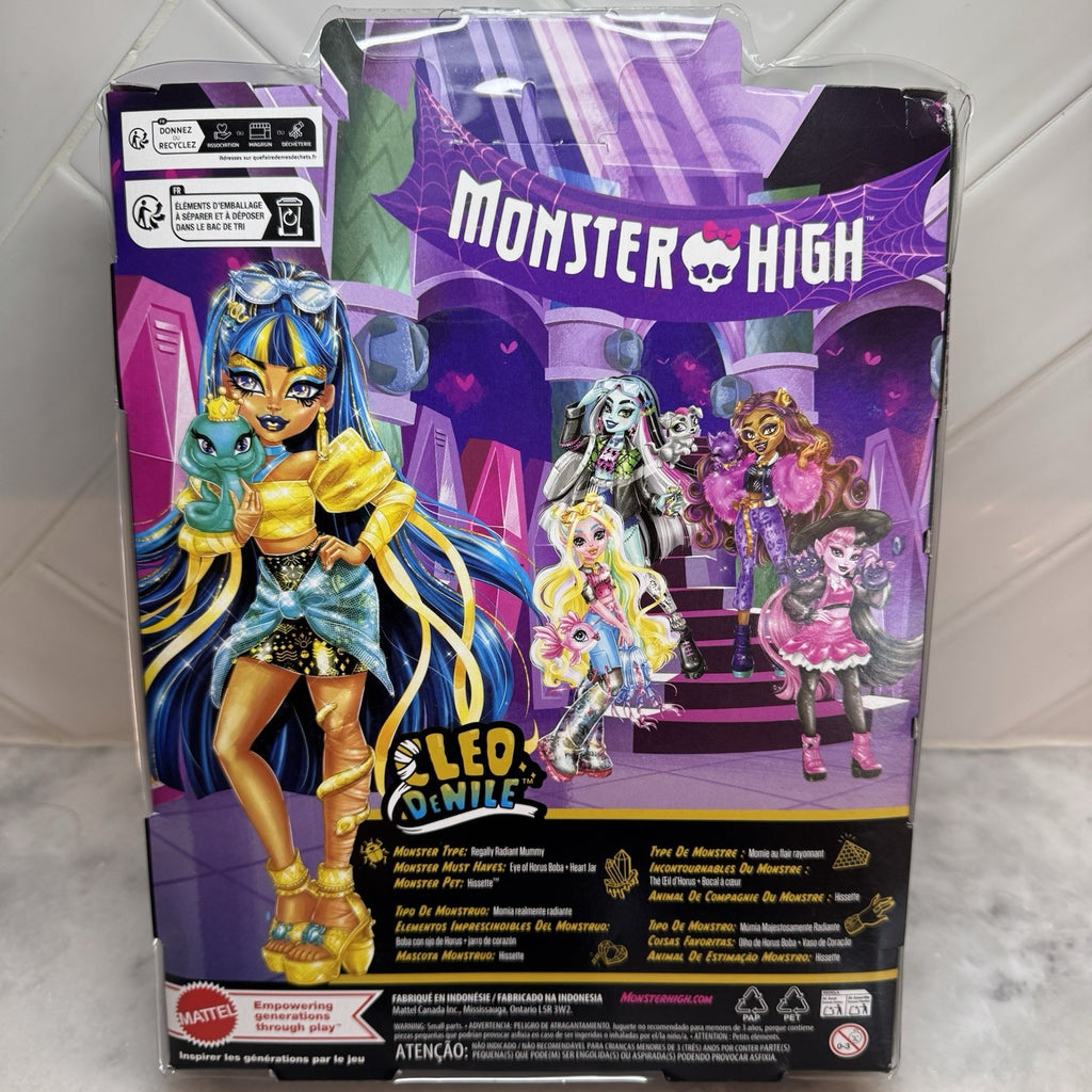Monster High Cleo De 'nile with Hissey Pet and Accessories 11" doll sealed new