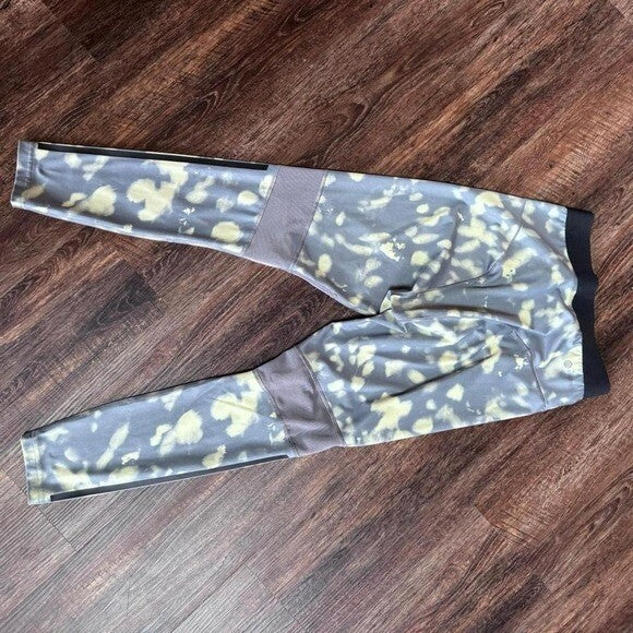 ADIDAS Women's HyperGlam Printed 7/8 Tight Leggings Trace/Yellow SIZE: Med