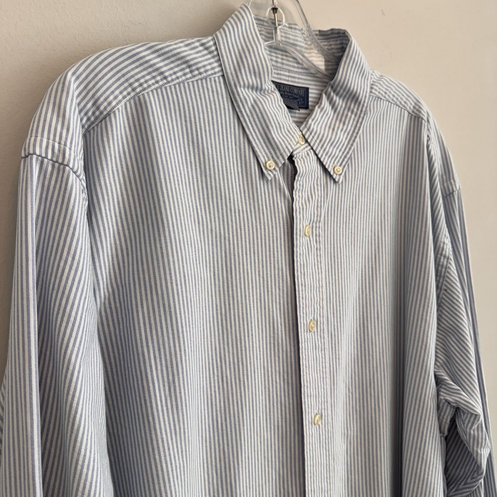 VTG Polo Jeans Co Ralph Lauren Stripe Button Down Shirt Large Cotton Men’s