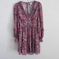A Calin Flying Tomato Dress Womens Small Pink Floral Ruffle Boho Long Sleeve