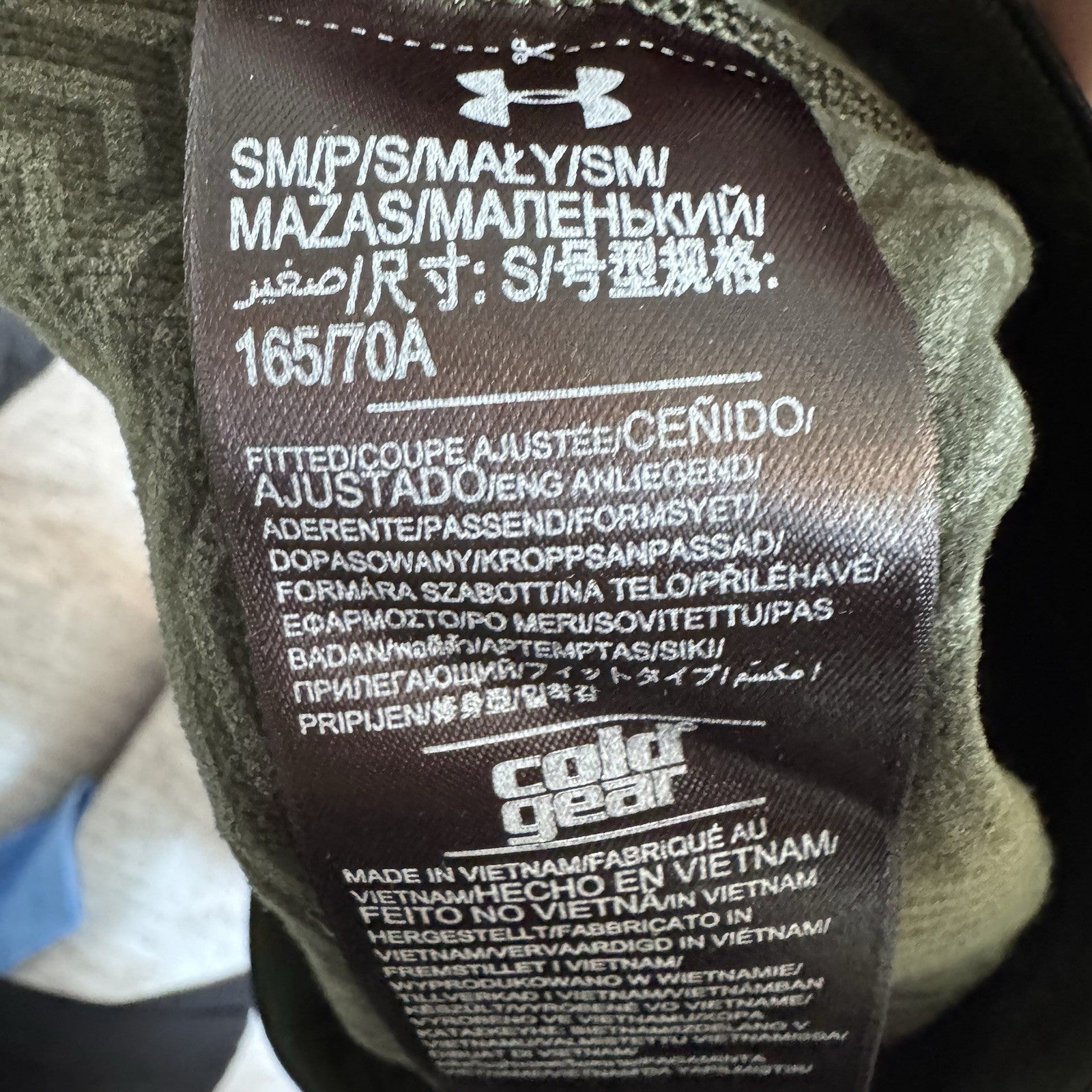 Under Armour ColdGear Mens Small Green Compression Leggings Fitted Thermal