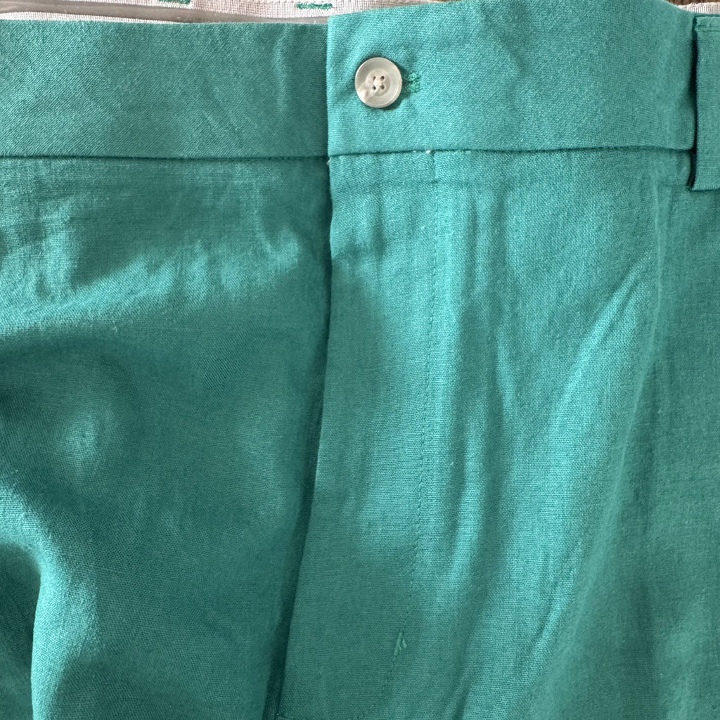Walter Hagen Men's Clubhouse Linen Shorts W42 9" Inseam Flat Front Green NWT